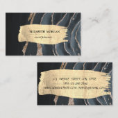 Eleganter moderner Goldrausch Schlaganfall Schwarz Visitenkarte (Vorne/Hinten)