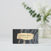 Eleganter moderner Goldrausch Schlaganfall Schwarz Visitenkarte (Stehend Vorderseite)