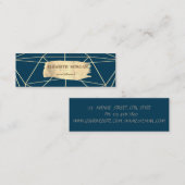 Eleganter moderner Goldrausch Stroke Geometric Mini Visitenkarte (Vorne/Hinten)