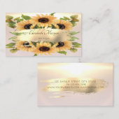 Eleganter moderner Goldrausch Stroke, Sonnenblumen Visitenkarte (Vorne/Hinten)