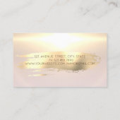 Eleganter moderner Goldrausch Stroke, Sonnenblumen Visitenkarte (Rückseite)