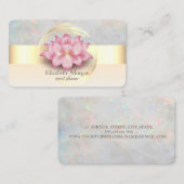Eleganter, moderner Goldstreifen Lotus Opal Visitenkarte (Vorne/Hinten)