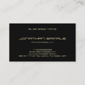 Eleganter moderner Goldtext Schwarz Beruflich Cool Visitenkarte (Rückseite)
