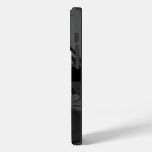 Eleganter moderner gotischer Schwarzer Hibiskus kr Case-Mate iPhone Hülle (Rückseite / Links)