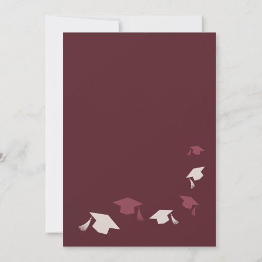 Eleganter moderner Grad Cap & Tassel Foto Abschlus Ankündigung (Rückseite)