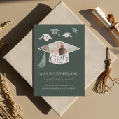 Eleganter moderner Grad Cap & Tassel Foto Abschlus Ankündigung