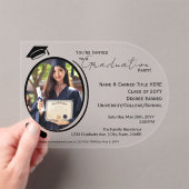 Eleganter, moderner Grad Foto Abschluss, Schwarzes Acryleinladungen (Insitu (Handheld))