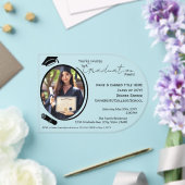 Eleganter, moderner Grad Foto Abschluss, Schwarzes Acryleinladungen (Insitu (Hochzeit))