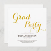 Eleganter Moderner Grad Party Square Einladung (Vorne/Hinten)