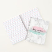 Eleganter moderner Gradient Rose Goldminze Glitzer Notizblock (Innenseite)