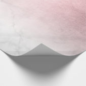 Eleganter, moderner Gradient Rose, weißer Marmor Geschenkpapier (Ecke)
