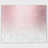 Eleganter, moderner Gradient Rose, weißer Marmor Geschenkpapier (Flach)