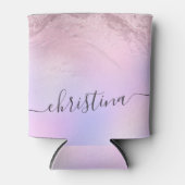 Eleganter moderner Gradienten Rose Gold Glitzer li Dosenkühler (Vorderseite)