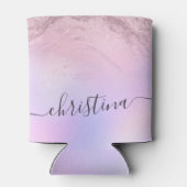 Eleganter moderner Gradienten Rose Gold Glitzer li Dosenkühler (Rückseite)