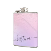 Eleganter moderner Gradienten Rose Gold Glitzer li Flachmann (Links)