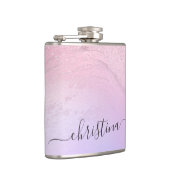 Eleganter moderner Gradienten Rose Gold Glitzer li Flachmann (Rechts)