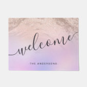 Eleganter moderner Gradienten Rose Gold Glitzer li Fußmatte (Vorderseite)