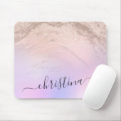 Eleganter moderner Gradienten Rose Gold Glitzer li Mousepad (Mit Mouse)