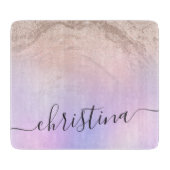Eleganter moderner Gradienten Rose Gold Glitzer li Schneidebrett (Vorderseite)