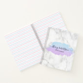 Eleganter moderner Gradientenblau lila Glitzer Notizblock (Innenseite)