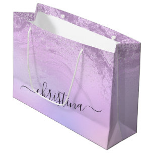 Eleganter, moderner Gradientenmarmor aus violettem Große Geschenktüte