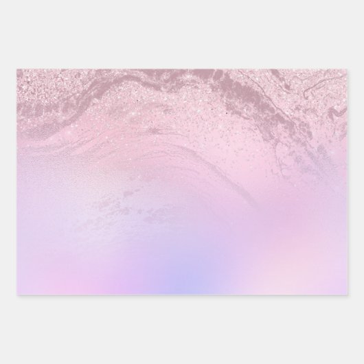 Eleganter moderner Gradientenmarmor-Glitzer Geschenkpapier Set (Vorderseite 2)