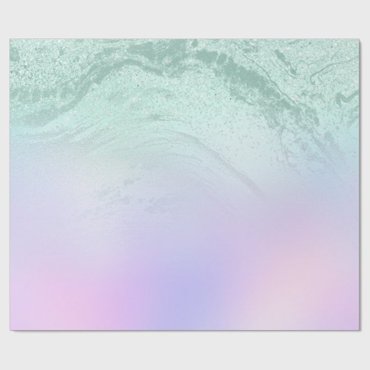 Eleganter moderner Gradientenminzgrün Glitzer lila Geschenkpapier (Flach)