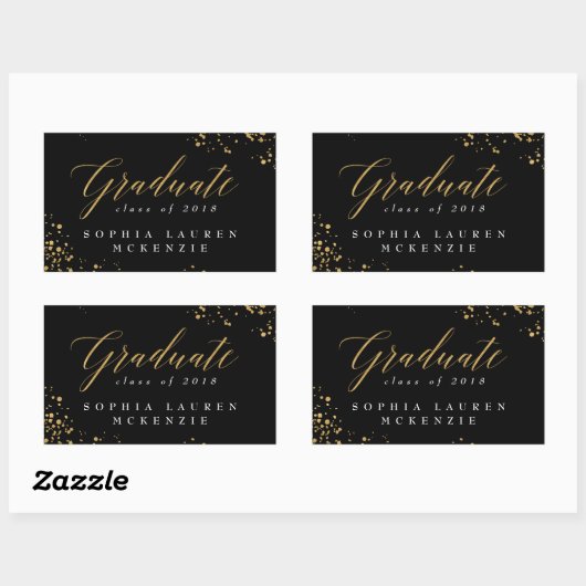 ELEGANTER MODERNER GRADUATE RECTANGULAR STICKER (Blatt)