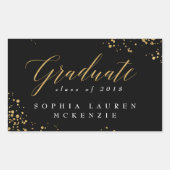 ELEGANTER MODERNER GRADUATE RECTANGULAR STICKER (Vorderseite)