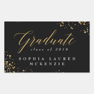 ELEGANTER MODERNER GRADUATE RECTANGULAR STICKER