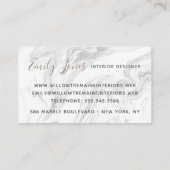 Eleganter moderner grauer Marmor Beruflich Visitenkarte (Rückseite)