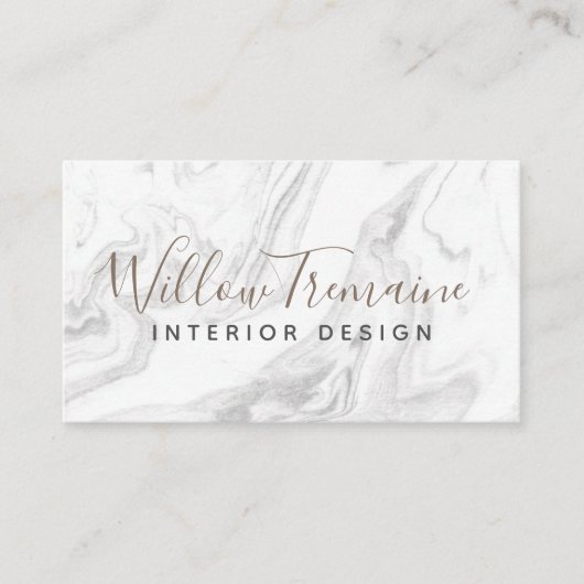 Eleganter moderner grauer Marmor Beruflich Visitenkarte (Vorderseite)