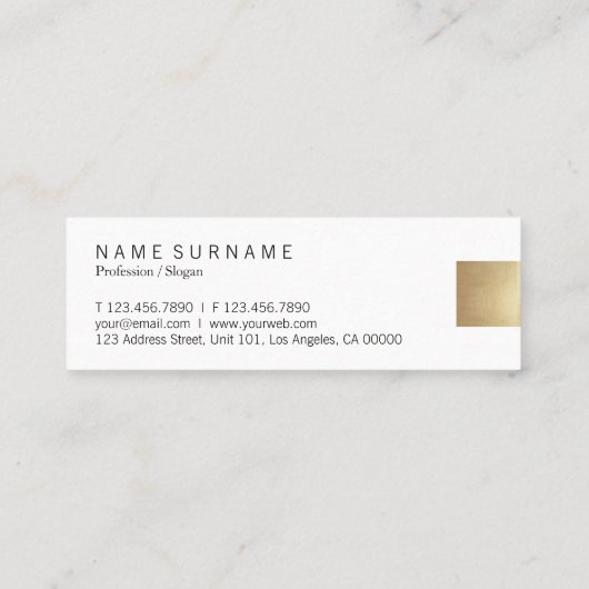 Eleganter moderner grauer mini visitenkarte (Rückseite)