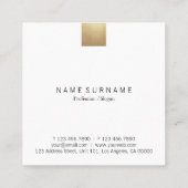 Eleganter moderner grauer quadratische visitenkarte (Rückseite)