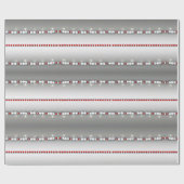 Eleganter moderner Grauer, Roter, Weißer Garten Ge Geschenkpapier (Flach)