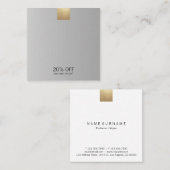 Eleganter moderner Gray Gradient Gold Akzent Rabat Quadratische Visitenkarte (Vorne/Hinten)