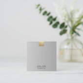 Eleganter moderner Gray Gradient Gold Akzent Rabat Quadratische Visitenkarte (Stehend Vorderseite)