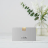 Eleganter moderner Gray Gradient Gold Akzent Rabat Visitenkarte (Stehend Vorderseite)