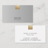 Eleganter moderner Gray Gradient Gold Akzent Rabat Visitenkarte (Vorne/Hinten)