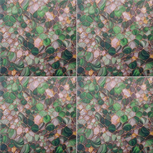 Eleganter moderner Green und Gold Pebble Fliese