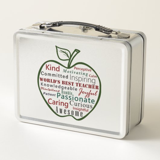 Eleganter, moderner grüner Apple für Lehrer der We Metall Brotdose (Rückseite)