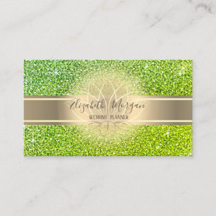Eleganter moderner grüner Glitter ,Goldstreifen,Lo Visitenkarte
