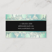 Eleganter, moderner, grüner Glitzer Tropfen Visitenkarte (Rückseite)