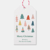 Eleganter, moderner, grüner Weihnachtsbaum Geschenkanhänger (Vorderseite)