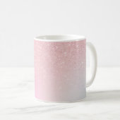 Eleganter moderner, gürtelrosa rosa Glitzer Kaffeetasse (VorderseiteRechts)