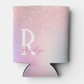 Eleganter moderner, gürtelrosa Rosengold-Glitzer Dosenkühler (Vorderseite)