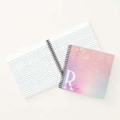 Eleganter moderner, gürtelrosa Rosengold-Glitzer Notizblock (Innenseite)
