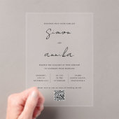 Eleganter moderner Handwriting-Schriftart QR Code  Acryleinladungen (Insitu (Handheld))