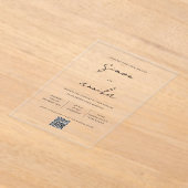 Eleganter moderner Handwriting-Schriftart QR Code  Acryleinladungen (Ablage )