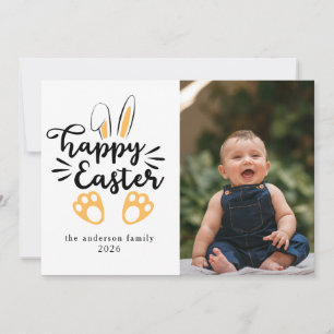 Eleganter moderner Hase Frohe Ostern Foto Feiertagskarte